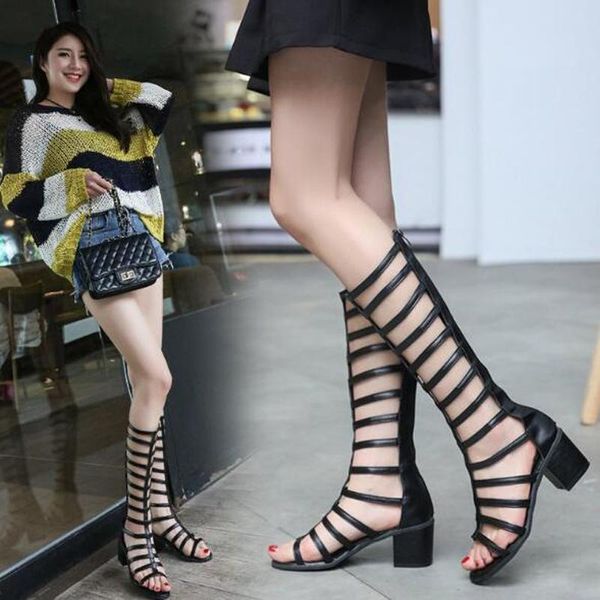 dress shoes 2021 summer sandals women hollow-out knee high boots leather strap squaare heel comfortable sandalias de verano para mujer, Black
dress shoes 2021 summer sandals women hollow-out knee high boots leather strap squaare heel comfortable sandalias de verano para mujer, Black
