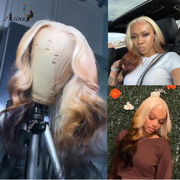 lace wigs ombre 613 blonde wig body wave glueless pre plucked hd transparent human hair for women deep part remy 180 density, Black;brown
lace wigs ombre 613 blonde wig body wave glueless pre plucked hd transparent human hair for women deep part remy 180 density, Black;brown