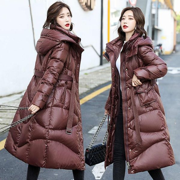 women's down & parkas winter jacket long coat female 90% white duck jackets korean hooded women 2021 chaqueta mujer pph2647, Black
women's down & parkas winter jacket long coat female 90% white duck jackets korean hooded women 2021 chaqueta mujer pph2647, Black