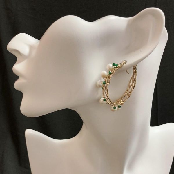 hoop & huggie women's big circle earrings vintage simple exaggerated jewelry natural freshwater pearl earring bohemia beaded ear studs, Golden;silver
hoop & huggie women's big circle earrings vintage simple exaggerated jewelry natural freshwater pearl earring bohemia beaded ear studs, Golden;silver