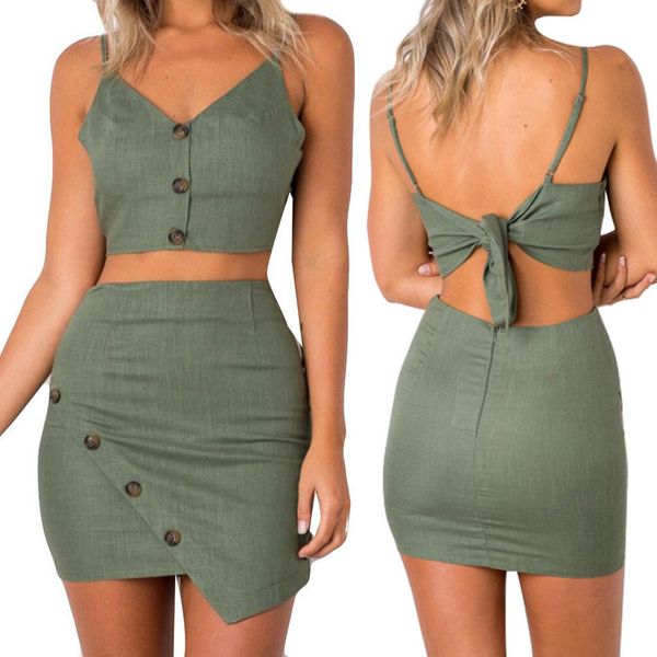2021 fashion 2 stuck sling effen color button women's training suit bandeau rok set ladies summer vacation irregular pack, Gray
2021 fashion 2 stuck sling effen color button women's training suit bandeau rok set ladies summer vacation irregular pack, Gray