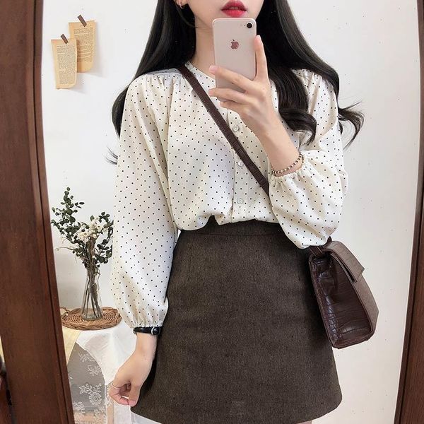 s xl new dot vintage shirt female oversize women long sleeve girls blouse plus size autumn women blouses femme blusas, White
s xl new dot vintage shirt female oversize women long sleeve girls blouse plus size autumn women blouses femme blusas, White