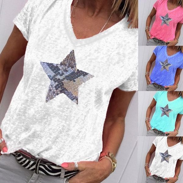women's t shirt fashion print star t-shirts summer casual clothes short sleeve llaies tee camisetas verano mujer 2021, White
women's t shirt fashion print star t-shirts summer casual clothes short sleeve llaies tee camisetas verano mujer 2021, White