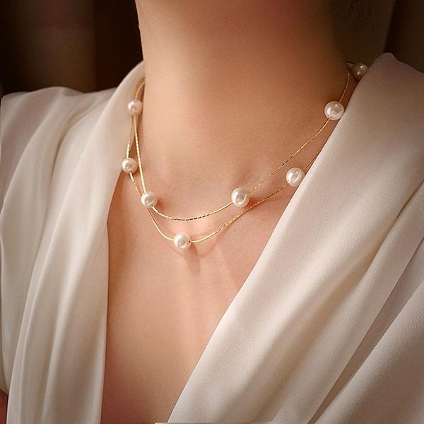 chokers allme plain imitation pearl charm necklace for women ladies gold colour copper alloy chain accessories, Golden;silver
chokers allme plain imitation pearl charm necklace for women ladies gold colour copper alloy chain accessories, Golden;silver