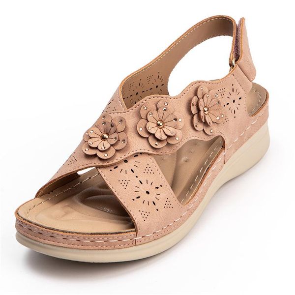 2021 summer women's sandals pu leather comfortable beach shoes 5cm heel height wedges pink flower footwear chunky, Black
2021 summer women's sandals pu leather comfortable beach shoes 5cm heel height wedges pink flower footwear chunky, Black