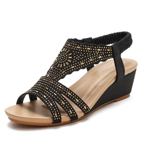sandals women pu leather wedge casual rhinestones design summer street look female square head open toe shoes, Black
sandals women pu leather wedge casual rhinestones design summer street look female square head open toe shoes, Black