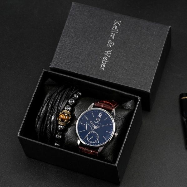 wristwatches fashion men watch bracelet set present wrist stainless steel case for quartz wristwatch friend husband, Slivery;brown
wristwatches fashion men watch bracelet set present wrist stainless steel case for quartz wristwatch friend husband, Slivery;brown