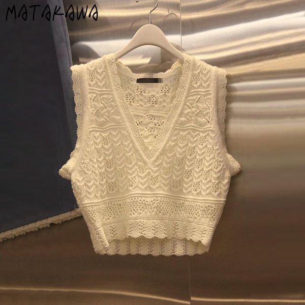 women's vests matakawa wild loose solid color vest wool knit korea 2021 autumn hollow out pattern womens v-neck sweater, Black;white
women's vests matakawa wild loose solid color vest wool knit korea 2021 autumn hollow out pattern womens v-neck sweater, Black;white