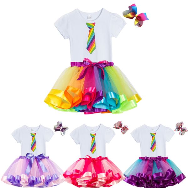 2020 childrens clothing of girls rainbow candy color tutu skirt cartoon tie printing t-shirt short sleeve bow hairpin kids set, Red;yellow
2020 childrens clothing of girls rainbow candy color tutu skirt cartoon tie printing t-shirt short sleeve bow hairpin kids set, Red;yellow