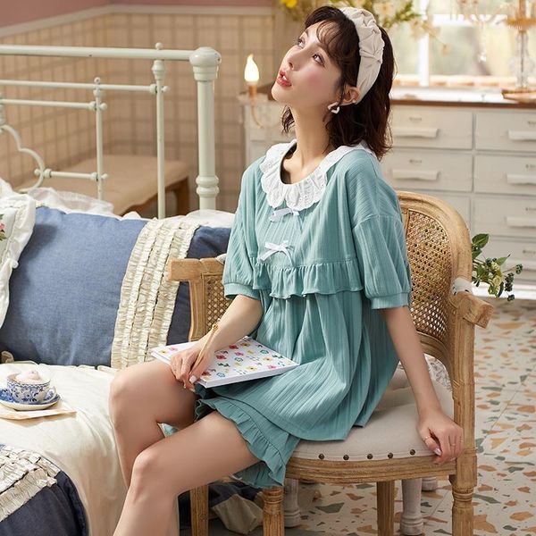 cotton pajamas with shorts summer suits refreshing and comfortable lace round neck short sleeve cute 2 piece set female men's sleepwear, Black;brown
cotton pajamas with shorts summer suits refreshing and comfortable lace round neck short sleeve cute 2 piece set female men's sleepwear, Black;brown