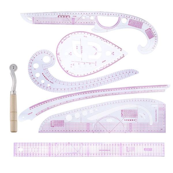7 pcs ruler tailor measuring kit clear sewing drawing ruler yardstick sleeve arm french curve set cutting, Black
7 pcs ruler tailor measuring kit clear sewing drawing ruler yardstick sleeve arm french curve set cutting, Black