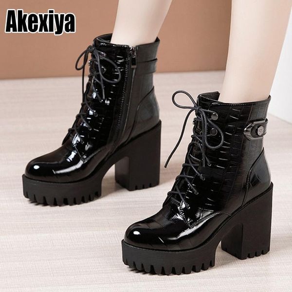 boots fashion ankle high heels patent leather womens platform punk gothic model shoes prefect p413, Black
boots fashion ankle high heels patent leather womens platform punk gothic model shoes prefect p413, Black