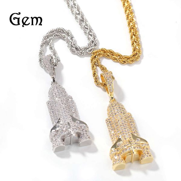new hip hop micro inlaid zircon rocket pendant gold plated necklace street personality trendsetter jewelry, Silver
new hip hop micro inlaid zircon rocket pendant gold plated necklace street personality trendsetter jewelry, Silver