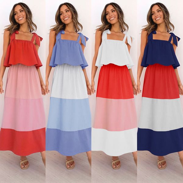new 2021 summer women's lace-up ruffled contrast women fashion sleeveless backless high waist a-line maxi femme od6a koi9, Black;gray
new 2021 summer women's lace-up ruffled contrast women fashion sleeveless backless high waist a-line maxi femme od6a koi9, Black;gray