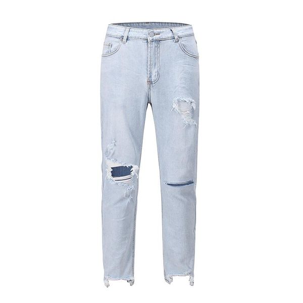 men's jeans hole frayed distressed irregular feet jean for men and women straight washed light blue denim trousers hip hop casual pant
men's jeans hole frayed distressed irregular feet jean for men and women straight washed light blue denim trousers hip hop casual pant