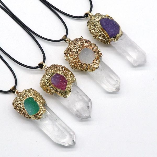 pendant necklaces natural stone necklace for women men gold color big rock clear quartz hexagonal pendulum white crystal healing, Silver
pendant necklaces natural stone necklace for women men gold color big rock clear quartz hexagonal pendulum white crystal healing, Silver