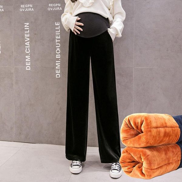maternity bottoms winter leggings jeans clothes for pregnant women elastic thin loose wide leg pregnancy pants women's fleece trousers, White
maternity bottoms winter leggings jeans clothes for pregnant women elastic thin loose wide leg pregnancy pants women's fleece trousers, White