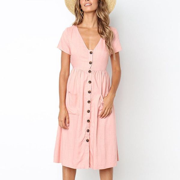 maternity dresses dress summer short sleeve pregnant women skirt pocket buttons softable cotton skirts, White
maternity dresses dress summer short sleeve pregnant women skirt pocket buttons softable cotton skirts, White