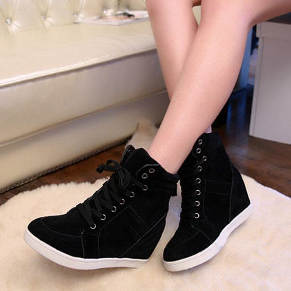 spring women boots faux suede leather wedge platform boots hidden heel shoes high sneaker casual shoes for woman ankle boot, Black
spring women boots faux suede leather wedge platform boots hidden heel shoes high sneaker casual shoes for woman ankle boot, Black