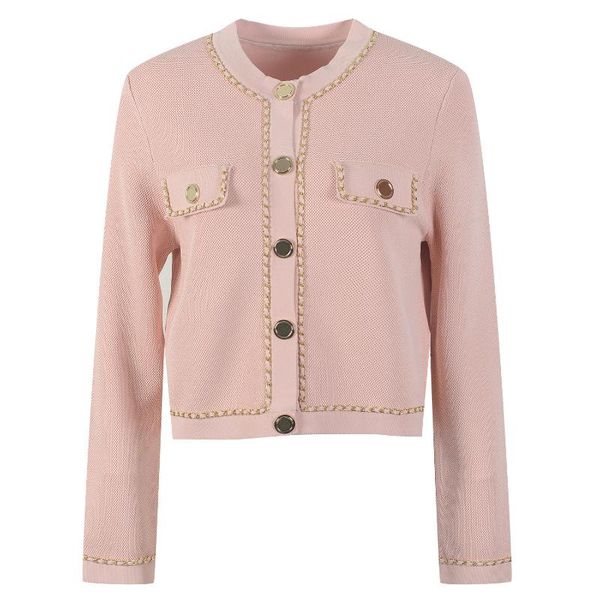 women's knits & tees fashion o-neck metal chain long-sleeved luxury coat single-breasted pink cardigan r chic sweater clothes 202, White
women's knits & tees fashion o-neck metal chain long-sleeved luxury coat single-breasted pink cardigan r chic sweater clothes 202, White
