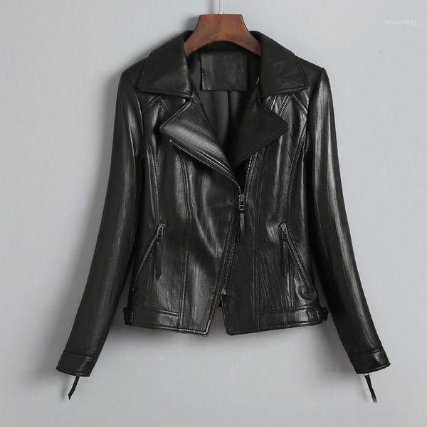women's jackets leather coat 2021 autumn sheep skin slim motorcycle suit trendy versatile jacket, Black;brown
women's jackets leather coat 2021 autumn sheep skin slim motorcycle suit trendy versatile jacket, Black;brown