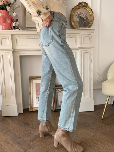 women's jeans women vintage straight woman pants, Blue
women's jeans women vintage straight woman pants, Blue