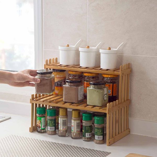 2 ayers Bamboo Storage Rack Kitchen Spice Jar Botte Seasoning Rack Decoration Organizer Shef Home Desktop Racks
2 ayers Bamboo Storage Rack Kitchen Spice Jar Botte Seasoning Rack Decoration Organizer Shef Home Desktop Racks