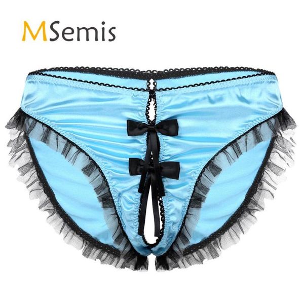 women's panties mens lingerie open crotch underwear silky satin mesh ruffles trim bowknot thong briefs low rise elastic waistband under, Black;pink
women's panties mens lingerie open crotch underwear silky satin mesh ruffles trim bowknot thong briefs low rise elastic waistband under, Black;pink