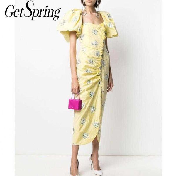 getspring women dress puff sleeve square collar asymmetry printing dresses irregular vintage long yellow 210601, Black;gray
getspring women dress puff sleeve square collar asymmetry printing dresses irregular vintage long yellow 210601, Black;gray