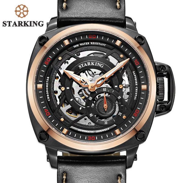 starking 50m waterproof men xfcs original man skeleton automatic mechanical watch army style rectangle wristwatches, Slivery;brown
starking 50m waterproof men xfcs original man skeleton automatic mechanical watch army style rectangle wristwatches, Slivery;brown