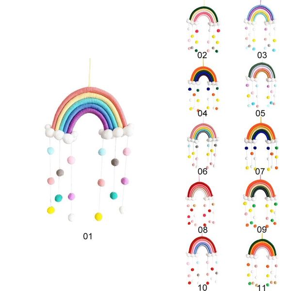 children room handmade woven cotton rope rainbow hanging decoration wall hanging decor with felt ball
children room handmade woven cotton rope rainbow hanging decoration wall hanging decor with felt ball