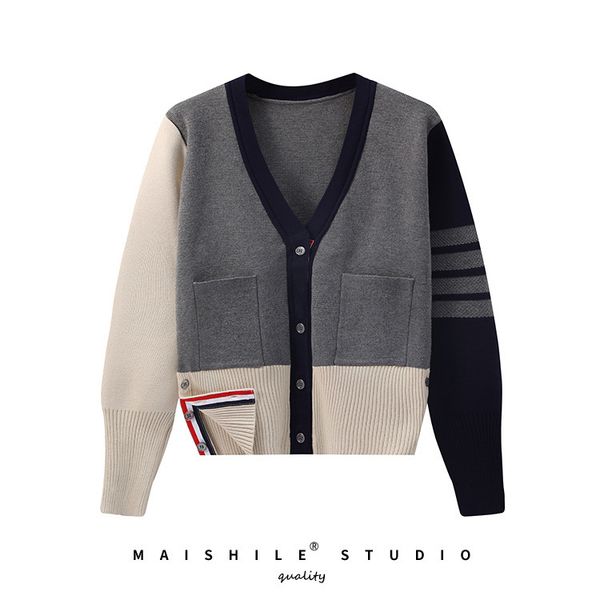 men's and women's spring autumn new 2021tb knitted cardigan korean couple dress short loose outer layer shows the trend thin top, White;black
men's and women's spring autumn new 2021tb knitted cardigan korean couple dress short loose outer layer shows the trend thin top, White;black