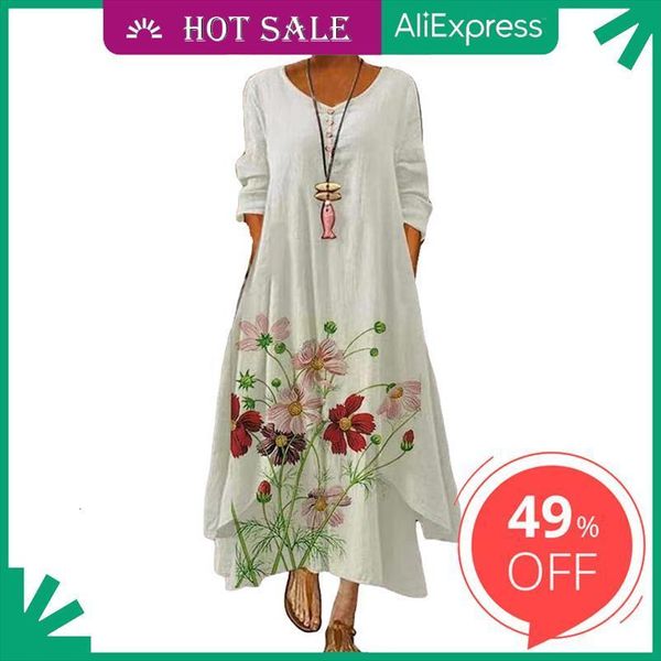 elegant flowers print long sleeve womens dress spring summer casual o neck loose women vintage party vestidos, Black;gray
elegant flowers print long sleeve womens dress spring summer casual o neck loose women vintage party vestidos, Black;gray