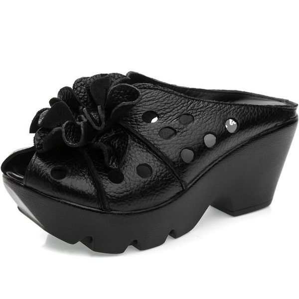 slippers wedge sandals national style summer women shoes hollow out genuine leather flowers outdoor female, Black
slippers wedge sandals national style summer women shoes hollow out genuine leather flowers outdoor female, Black