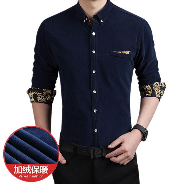 2021 fashion new men's casual long sleeve flower wool shirt / male slim fit business corduroy padded plus velvet warm blouses, White;black
2021 fashion new men's casual long sleeve flower wool shirt / male slim fit business corduroy padded plus velvet warm blouses, White;black