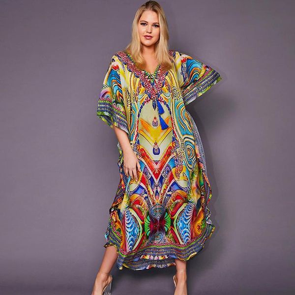 women's swimwear multicolored bikini cover-ups v-neck half sleeve boho summer beach dress plus size beachwear swimsuit cover up, White;black
women's swimwear multicolored bikini cover-ups v-neck half sleeve boho summer beach dress plus size beachwear swimsuit cover up, White;black