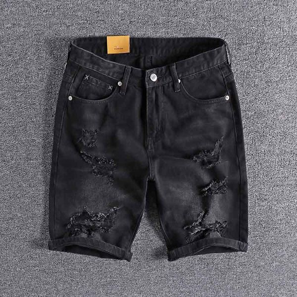2021 new arrival black hole youth cropped shorts summer european and american men's jeans short trouser 0269 cwim, White;black
2021 new arrival black hole youth cropped shorts summer european and american men's jeans short trouser 0269 cwim, White;black