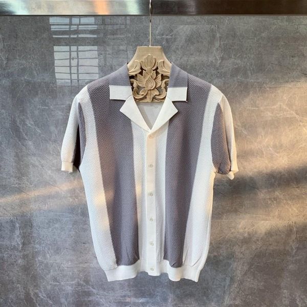 men's t-shirts knitting summer mens short sleeve t-shirt striped single breasted casual turn-down collar fashion loose fit men clothin, White;black
men's t-shirts knitting summer mens short sleeve t-shirt striped single breasted casual turn-down collar fashion loose fit men clothin, White;black