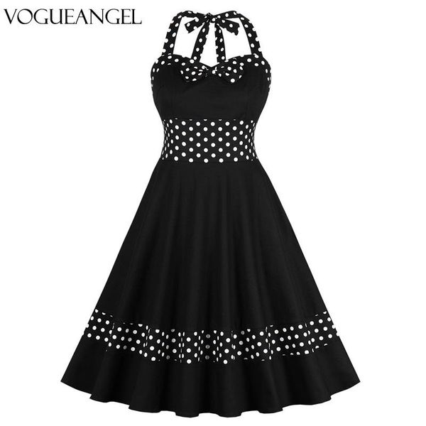 casual dresses plus size backless patchwork vintage dress summer polka dot print halter party pin up rockabilly vestidos robe, Black;gray
casual dresses plus size backless patchwork vintage dress summer polka dot print halter party pin up rockabilly vestidos robe, Black;gray
