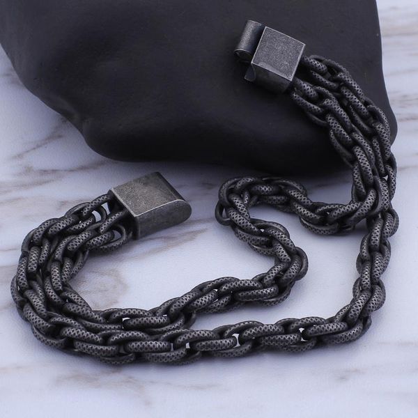 link, chain jewels store vintage double men's stainless steel 23cm bracelet punk jewelry accessories for man js91306-bd, Black
link, chain jewels store vintage double men's stainless steel 23cm bracelet punk jewelry accessories for man js91306-bd, Black
