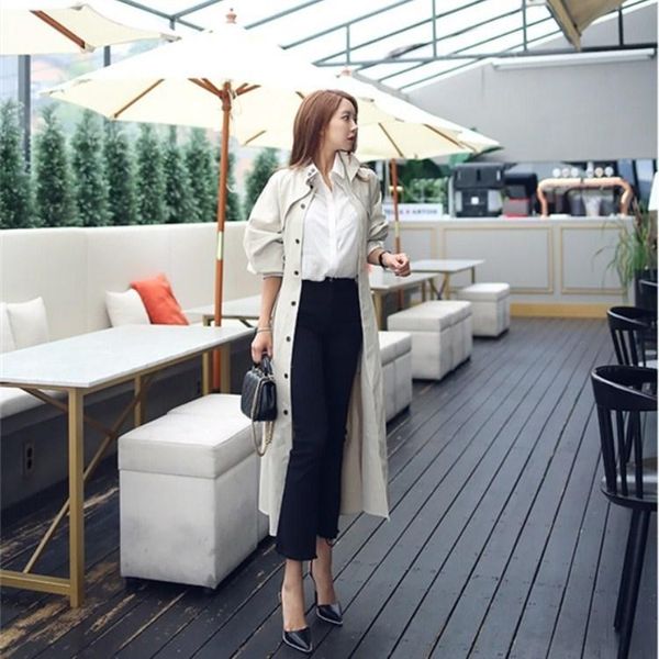 women's trench coats women mandarin collar solid outerwear spring autumn button long overcoats casual sashes thin windbreaker, Tan;black
women's trench coats women mandarin collar solid outerwear spring autumn button long overcoats casual sashes thin windbreaker, Tan;black