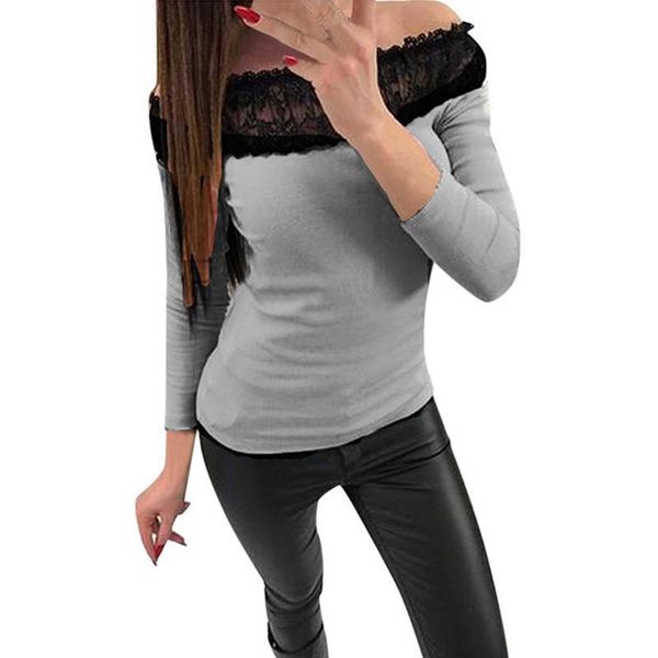 women's t-shirt tshirt women off shoulder lace patchwork long sleeve harajuku camiseta mujer t shirt poleras sj4307x, White
women's t-shirt tshirt women off shoulder lace patchwork long sleeve harajuku camiseta mujer t shirt poleras sj4307x, White