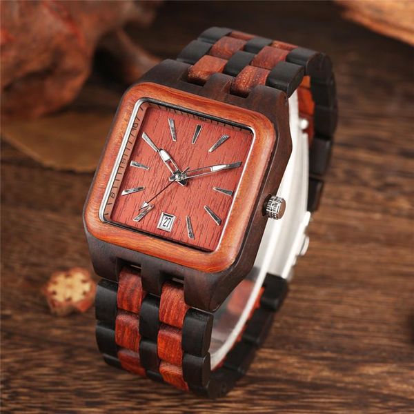 wristwatches 100% handmade red sandalwood men's quartz analog wrist watch auto date full wooden strap sport clock square case gift mont, Slivery;brown
wristwatches 100% handmade red sandalwood men's quartz analog wrist watch auto date full wooden strap sport clock square case gift mont, Slivery;brown