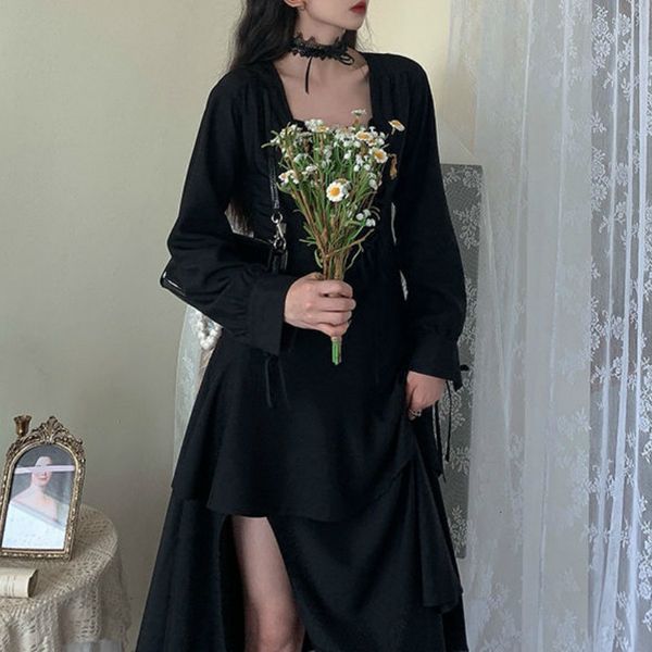 2021 new black split elegant designer gothic female streetwear irregular ruffles party autumn clothes women gmsz, Black;gray
2021 new black split elegant designer gothic female streetwear irregular ruffles party autumn clothes women gmsz, Black;gray