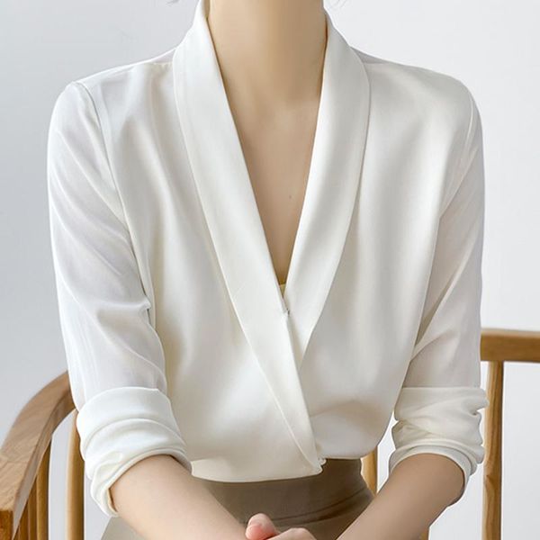women's blouses & shirts women clothes long sleeve white blouse autumn office lady v-neck chiffon blusas mujer de moda 2021 17798
women's blouses & shirts women clothes long sleeve white blouse autumn office lady v-neck chiffon blusas mujer de moda 2021 17798