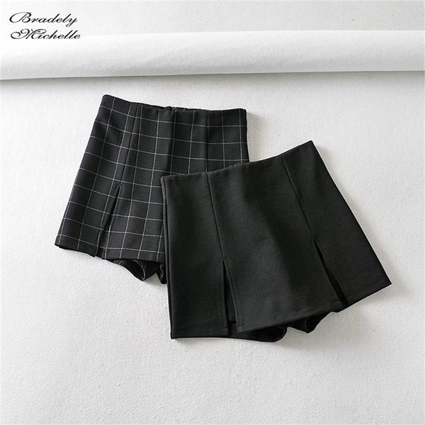 bradely michelle women's streetwear casual slim black a-line tartan skirt zipper high-waist plaid split mini skirts 210310
bradely michelle women's streetwear casual slim black a-line tartan skirt zipper high-waist plaid split mini skirts 210310