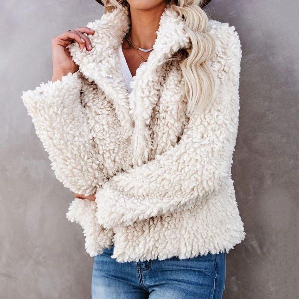 women's fur & faux fashion winter warm women coat buttons soft fleece jacket thick jackets outerwear custom made, Black
women's fur & faux fashion winter warm women coat buttons soft fleece jacket thick jackets outerwear custom made, Black