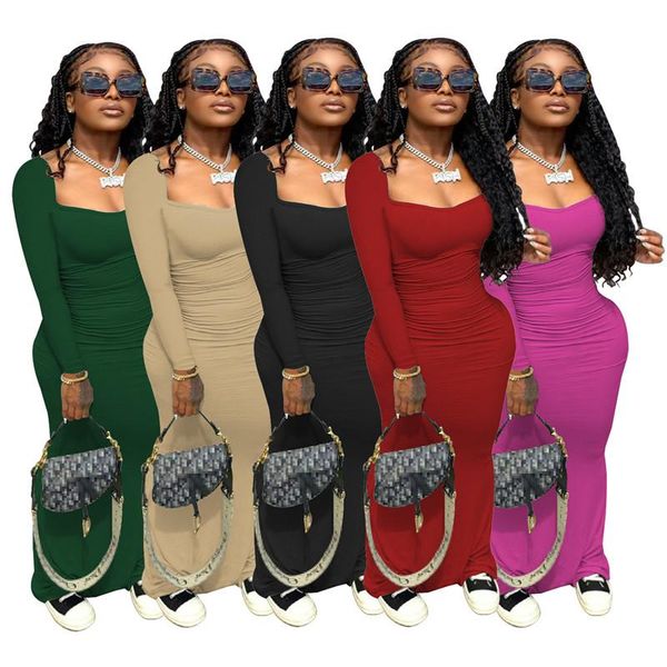 casual dresses women fall autumn solid long maxi dress sheath party club vestidos longo, Black;gray
casual dresses women fall autumn solid long maxi dress sheath party club vestidos longo, Black;gray