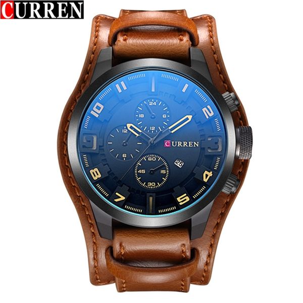 curren men's quartz watches luminous analog date clock man army military wrist watch luxury brand men sport wristwatches 210608, Slivery;brown
curren men's quartz watches luminous analog date clock man army military wrist watch luxury brand men sport wristwatches 210608, Slivery;brown