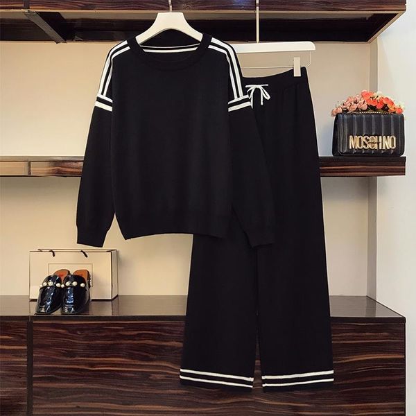 women's two piece pants runway plus size korean knitted women long sleeve oversized sweater female + wide leg suit tracksuit 2 pieces, White
women's two piece pants runway plus size korean knitted women long sleeve oversized sweater female + wide leg suit tracksuit 2 pieces, White